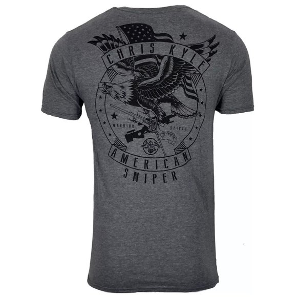 Howitzer Style Men's T-Shirt CHRIS KYLE EAGLE FLAG Military Grunt S-3XL - Picture 2 of 10